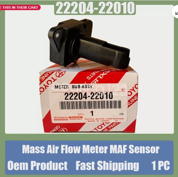 Ekte Massestrømsmåler MAF-sensor 22204-22010 for Toyota Lexus Scion DENSO