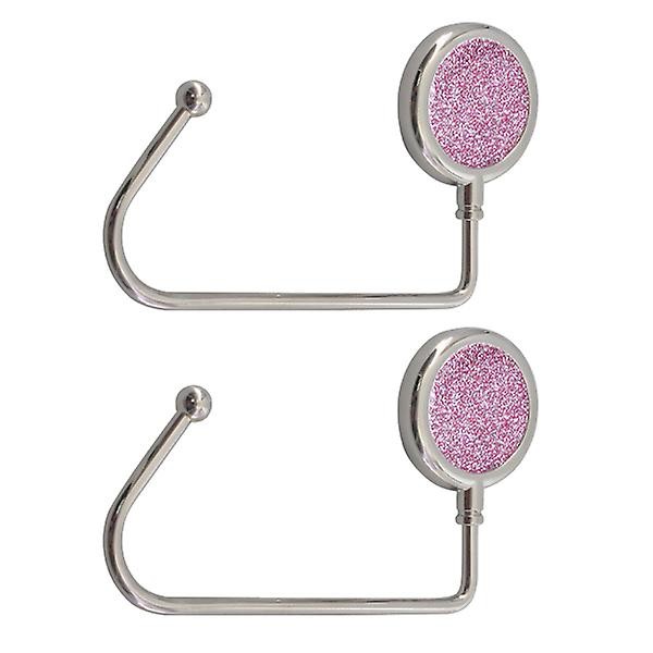 2 st Legerings Handväska Hängare Tåliga Väskkrokar Ficka Skrivbordshållare Bord Ryggsäck Krok (rosa) Rosa10x3.9x0.5cm