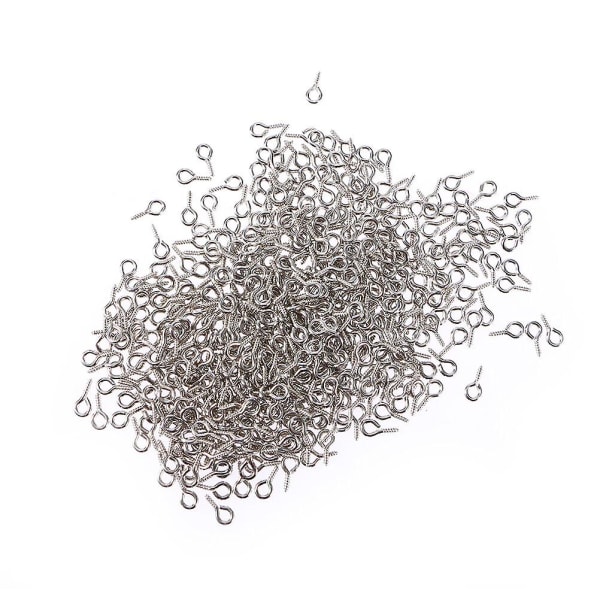 300 Pcs Trendy Earrings Ornament Hooks Jewelry Hooks Small Eye Screws Jewelry Eye HoleSilver0.5X1cm