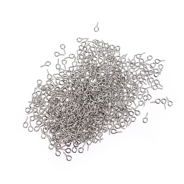 300 stk Trendy Øreringe Ornament Kroge Smykke Kroge Små Øjeskruer Smykke Øjehul Sølv 0,5X1cm Silver 0.5*1cm