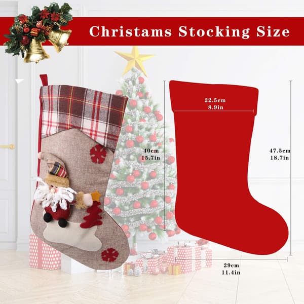 Julestrømper Sett med 3-48cm Hengende Strømpe til Peis,C
