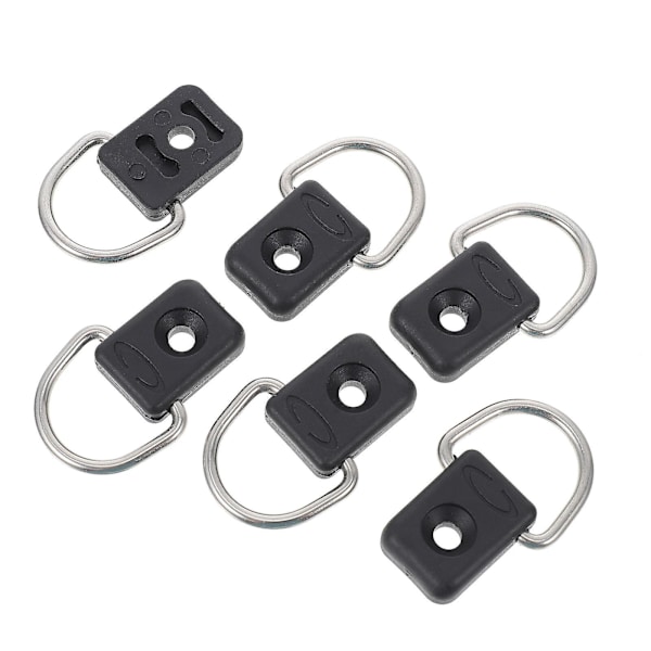 6 sæt Kajak D Spænde Kajak Reb Fikseringsspænde Fiskebåd Snor Spænde Kano Snorringe Sort5X3.5X0.8C