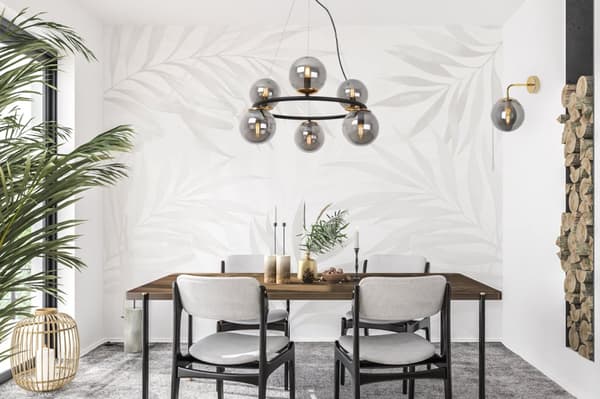SIENA GULD VEGGLAMPE 1-PLASS GRAFITT LAMPESKJERM E14