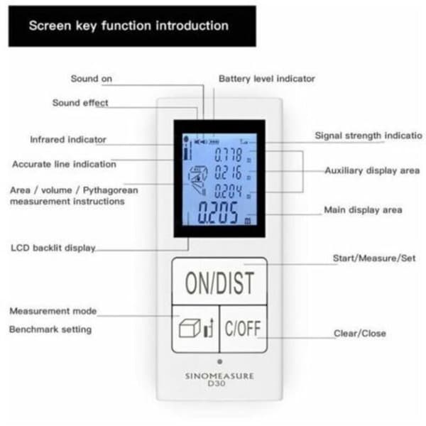 Portable Laser Rangefinder, Mini Rechargeable Digital Infrared Meter, Home Use Measuring Tool 25M, 1 pc