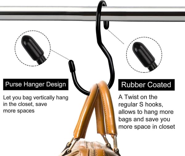 Closet Handbag Hooks, Unique Twist Design Bag Hooks Handbag Hangers,