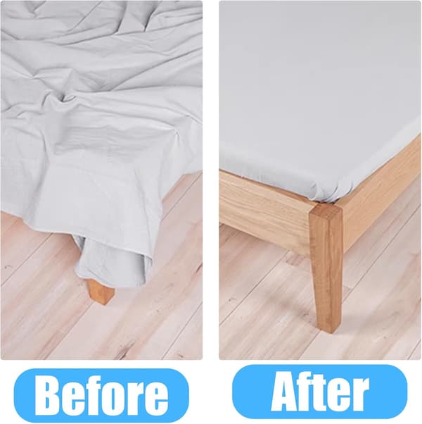 Adjustable Sheet Straps Elastic Sheet Holders with Clips Triangular Fasteners for Mattress Sofa Couch Cover Non-slip Grip 4 Black and 4 White