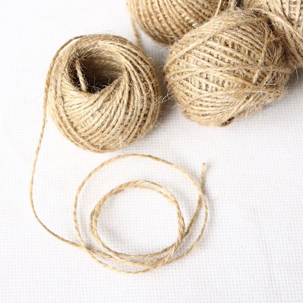 4 st Naturlig Jute Twine 1,5 mm Presentinslagningssnöre DIY Rep Trädgårdssnöre för Konst Hantverk och Trädgårdsapplikationer