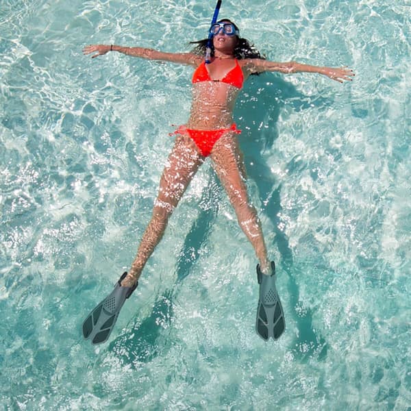 Simfötter - Fenor för snorkling, justerbara, resevänliga och korta