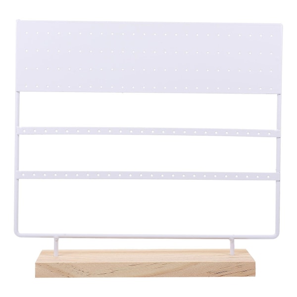 1 stk. Delikat Øreringe Organizer Ørestik Holder Jern Smykke Display Stand Hvid 30x28,2cm
