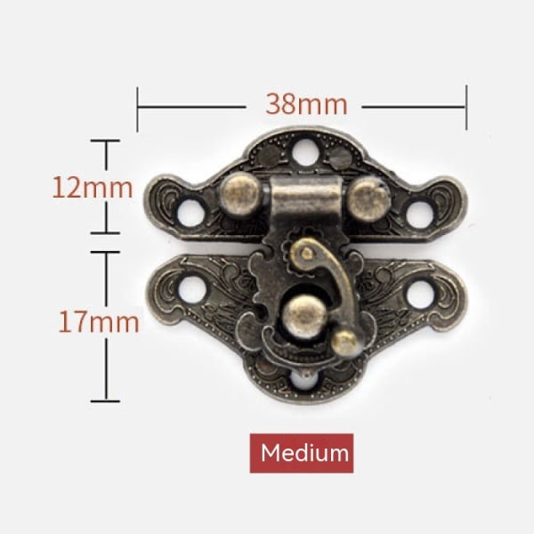 Antik prægning dekorativ messing hasp lås Lås med skruer til europæisk stil smykke æske dekoration