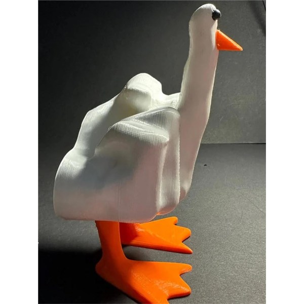 Hvit And Figur i Resin - Søt Midtfingergest, Lekent And Ornament, Allsidig Hjemmedekor, Kompakt Størrelse