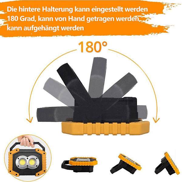 Arbetslampa Uppladdningsbar, Bärbar Led Arbetslampa 1-pack, Byggbelysning Batteridriven, Led Nödljus För Hemmaströmförsörjning, Uppladdningsbar