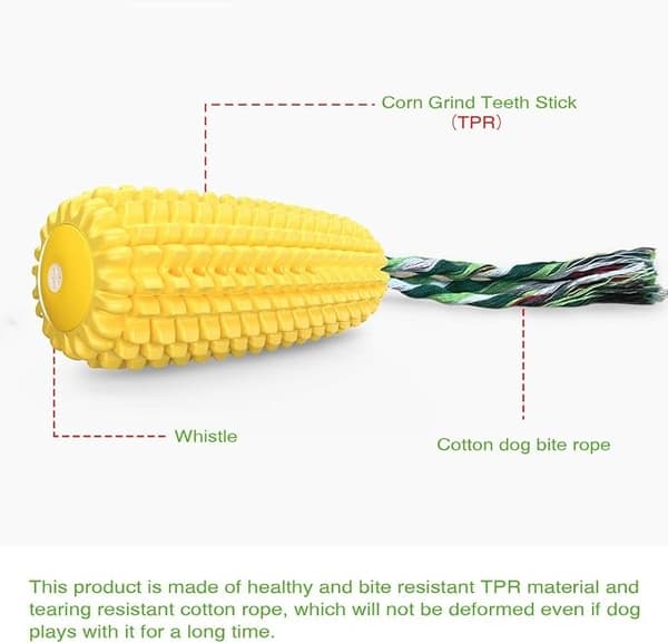 Dog Chew Toys, Puppy Toothbrush Cleans Teeth Interactive Corn