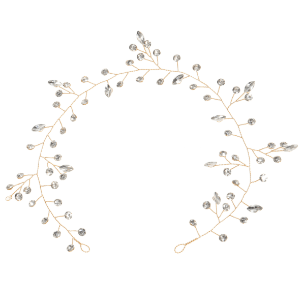 Kristall Rhinestone brudpannband för kvinnor, flickor (13,7 tum) (guld)