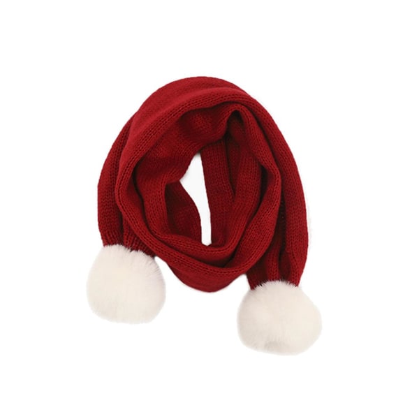 Barnens julpaljetter Jultomten Stickad Mössa Tecknad Ren Vinter Varm Lång Scarf Scarf