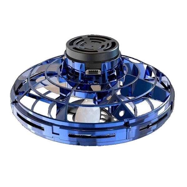 Flygende leker for voksne og barn USB-ladet mini UFO drone håndspinner med 360° rotasjon og glødende LED-lys