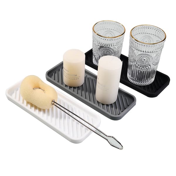 1 stk. (sort) silikonesvampeholder, silikonevaskorganisator Non-S