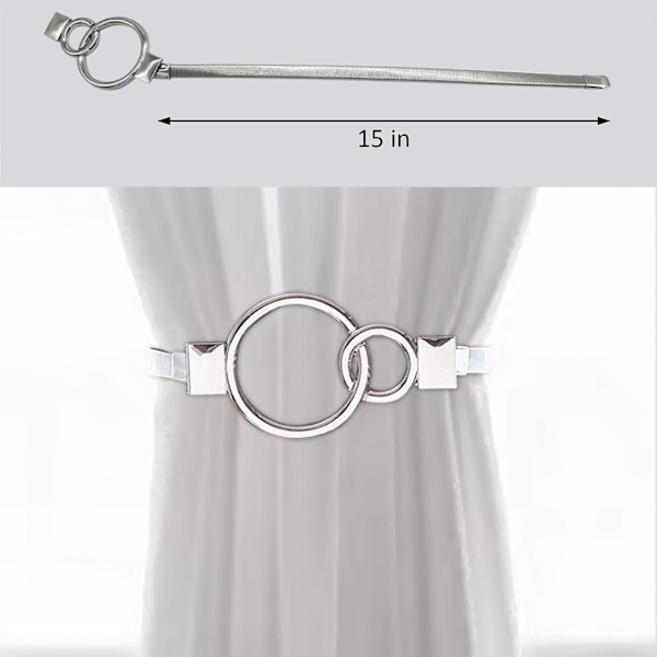 Magneettiset verhoklipsit, 1 kpl kierretty solmuverhokiinnike kotiin ja toimistoon, vahva magneettinen ver Silver