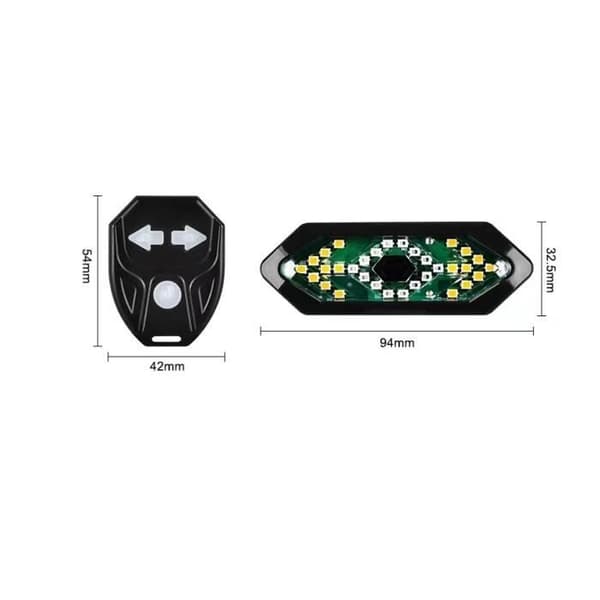 Connected Bicycle Taillight with Turn Signals - USB Rechargeable - Black - Unisex