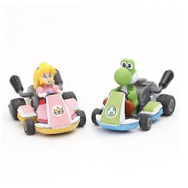 st Super Mario Kart Pull Back Bilar Luigi Toad Bowser Princess Figur Barnleksak