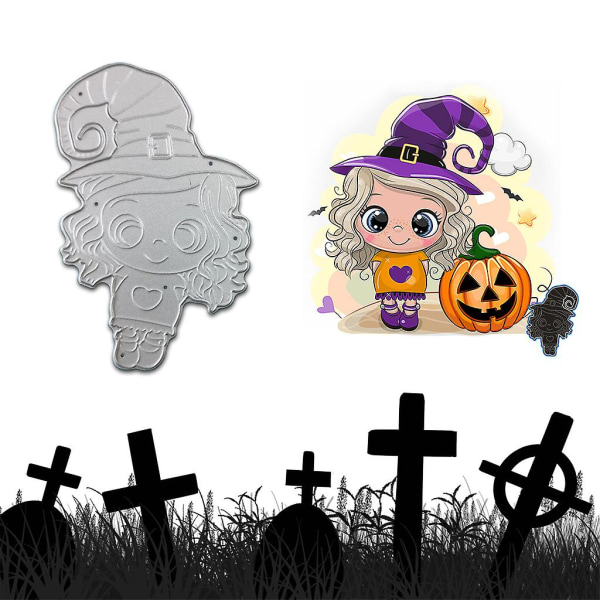 Halloween-tyttöjen metallileikkuustenssiili malli scrapbooking DIY-valokuva-albumi leimat paperikortti stensiili reliefi koriste käsityö