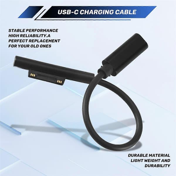 For SURFACE Connect til USB-C ladekabel Kompatibel for SURFACE Pro7 Go2 Pro6 5/4/3 Laptop1/2/3 &