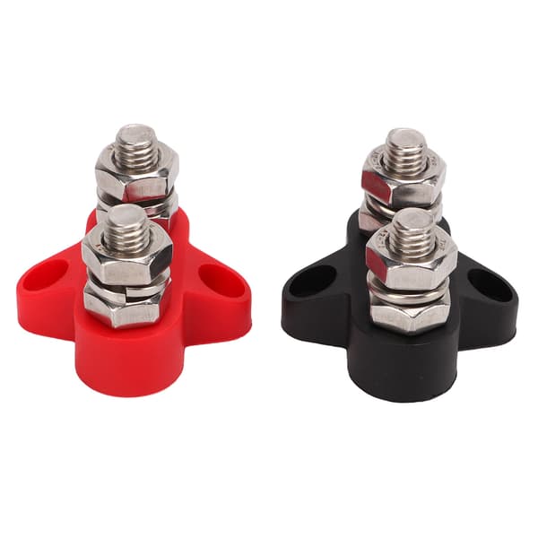 M8 Dual Heavy Duty Terminal Stud 48V Black Red Copper Terminal Heat Shrink Universal