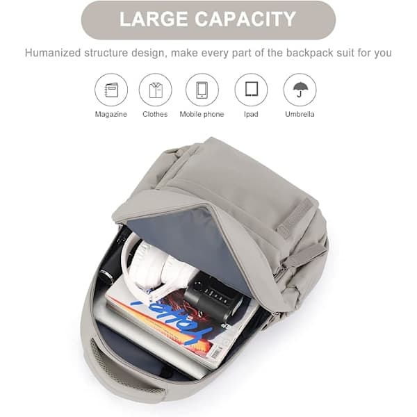 Laptop Backpack, Waterproof Laptop Backpack with 20 Inch USB Charging School Bag Grey grey