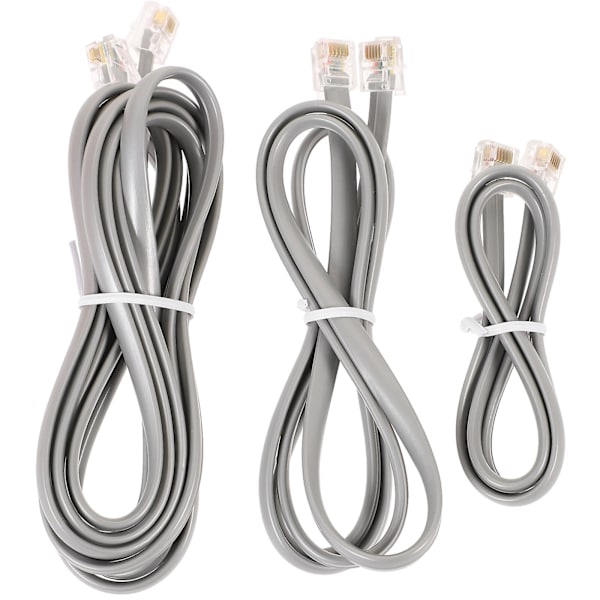 3 stk Telefonforlengelseskabel Telefonledning Fastnett Telefonledning Telefonledningsett 200x1cm