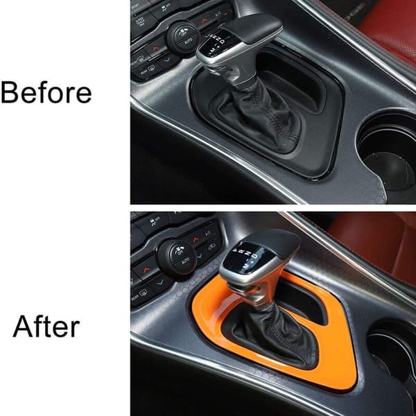Gear Shift Panel Cover Trim ABS Interiør Tilbehør til 2015 2016 2017 2018 2019 2020 (Orange)