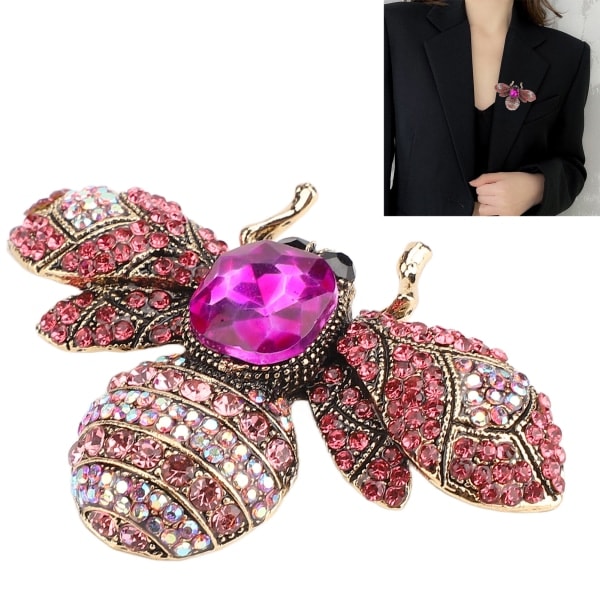 Smykke Retro Bi-Formet Legering Attractiv Dekorativ Rhinestone Nål Ornament for Frakk Kostyme Rose Rød