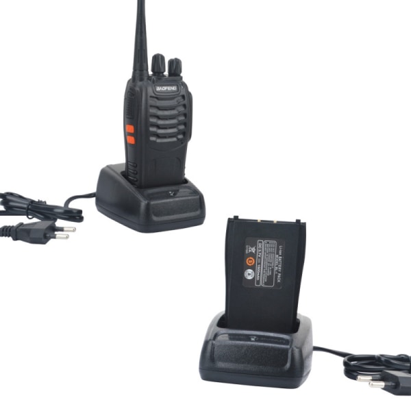 Oppladbare Walky-kanaler Radiokommunikasjon med USB Type Ladeklips Antenne for Bygg Restaurant Supermar