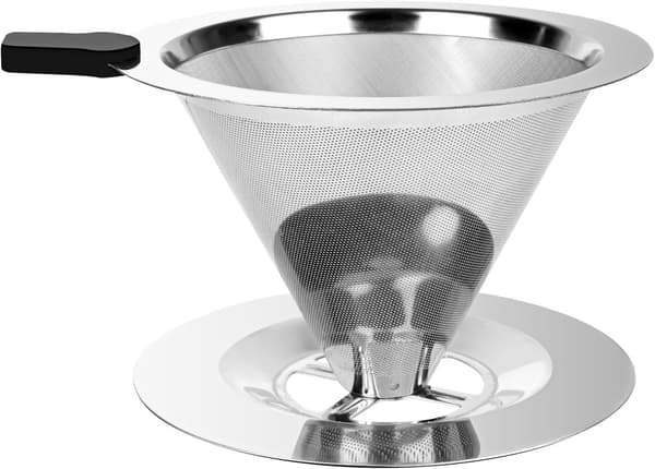 Genanvendeligt kaffefilter i rustfrit stål, papirløst kaffefilter, holdbart kaffefilter, ideelt til drypkaffe