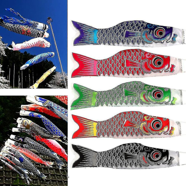5-delt sæt Karper Streamer Windsock Karper Farverig Art Gift Fish Wind
