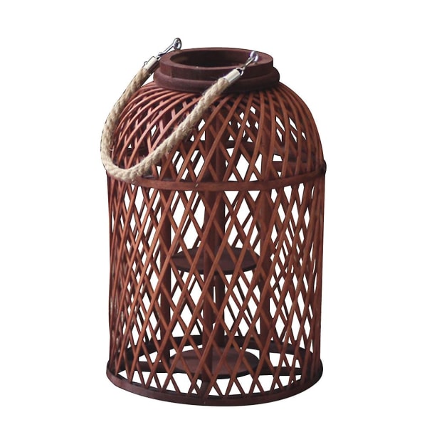 Gulvkandelaber Hengelysholder Rattan Lanterne Hengelampe Skjerm Retro Håndholdt LanterneLi