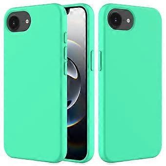 För iPhone 16e Skal Stöttåligt Flytande Silikon Mjukt Foder Baksida Telefonskal - Grön Green