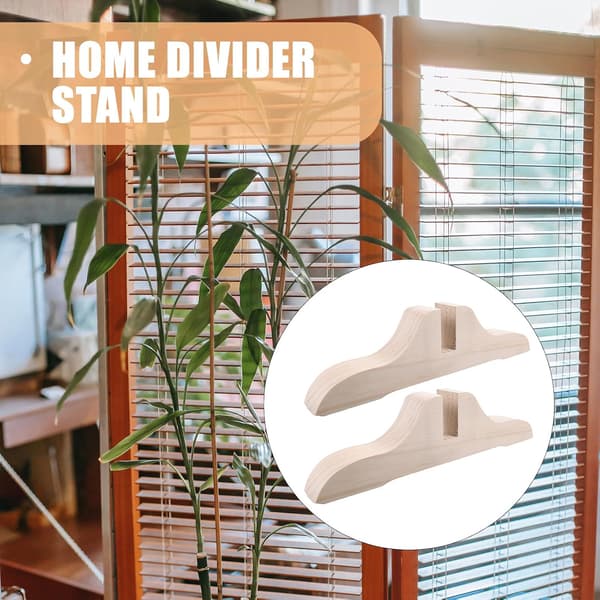 2st Household Screen Divider Stand Wooden Base Partition Holder Bracket
