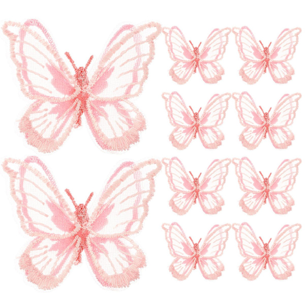 10 stk. broderitilbehør Dobbeltlags Organza Patches Strygemærker Broderiapplikationer