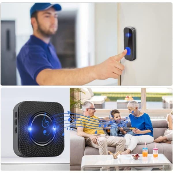 Smart Electronic Wireless Doorbell, Battery Operated, Portable, S
