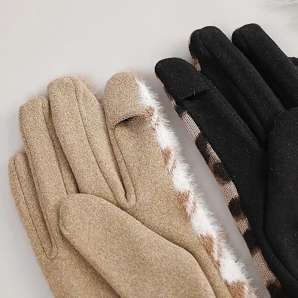 Vinterhandsker Herre Dame - Touchscreen Dame Varme Termiske Handsker - Skridsikkert Greb - Strækbart Materiale-khaki-wei