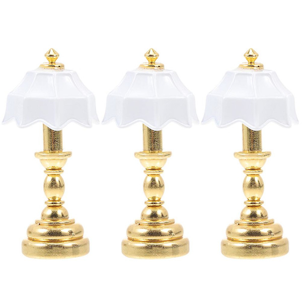3 stk Miniatyr Bordlampe Ornamenter Mini Hus Bordlampe Modeller Falsk Lys Dekor 4X2CM