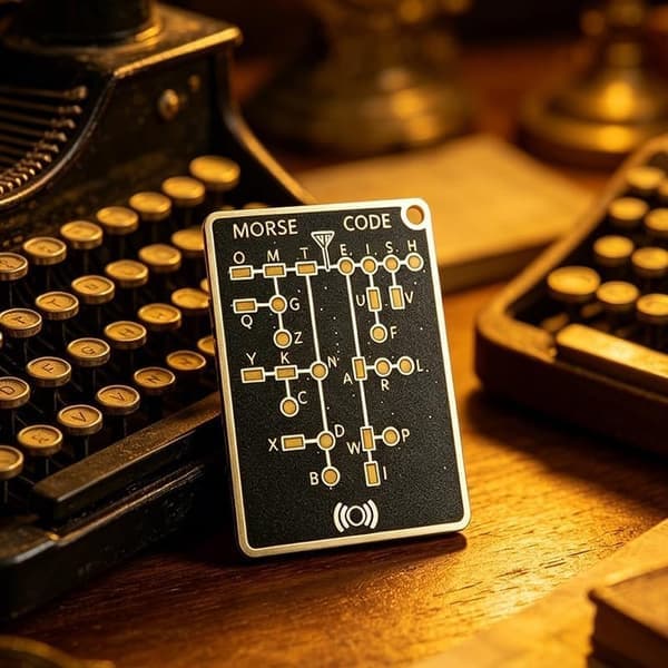 Morse Training Card Pro, Portable Interactive LED Telegraph Trainer with Signal Buttons, Audiovisual Feedback & Recording/Playback Function