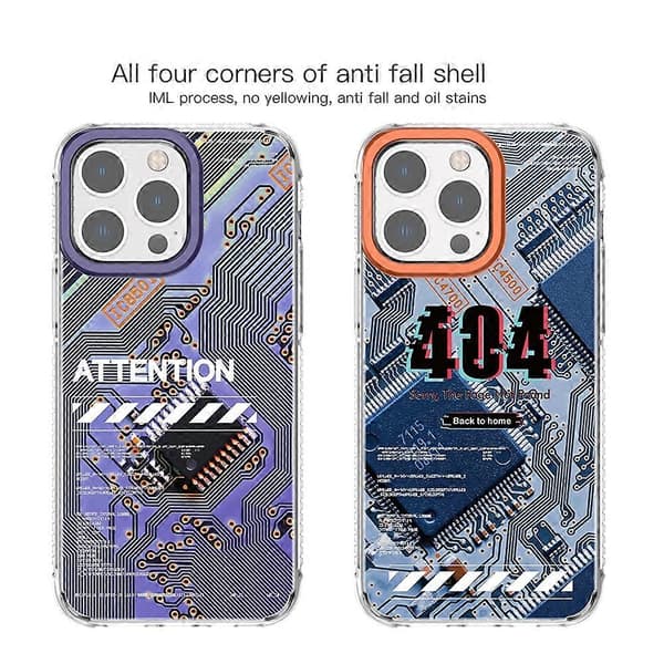 For iPhone 14 Pro Max Mutural Modern Series Circuit Board Printed Phone Case