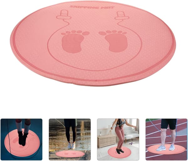 Silent Jump Rope Mat 58 cm Diameter 6 mm Thick Non-Slip Soundproof Exercise Pad