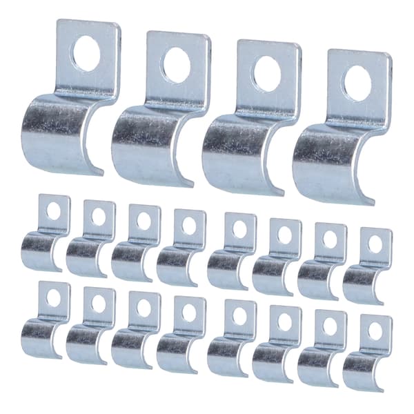Enkelthulls slangeklemme 20 stk. Galvanisert rustfritt stål for gummiringer 6mm
