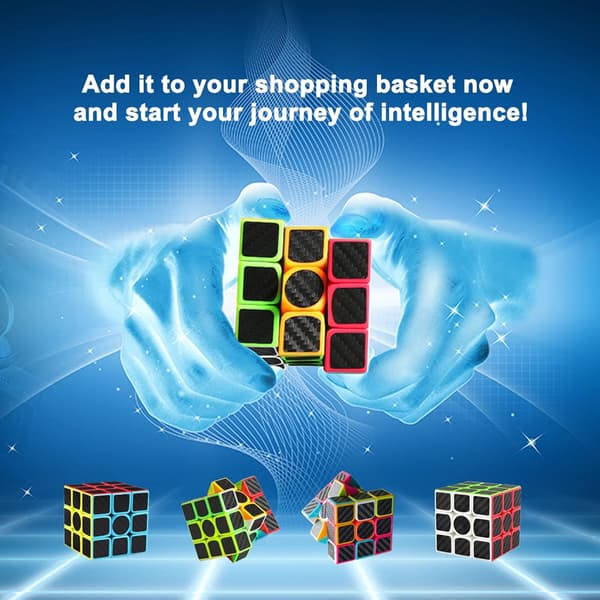 Speed Cube 3x3 - Hiilikuitutarra 3x3 Magic Cube Nopea Sileä
