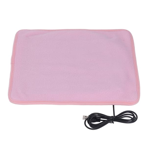 USB Heating Pad 3 Temperature Settings Keep Warm Shoulder Neck Leg Waist Heated Mat with Timer Pink