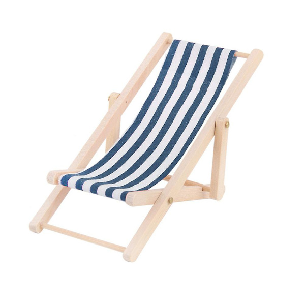 Strandlegetøj Børne Miniature Stole Håndværk Strand Dekoration 1: 12 Skala Strandstol Kyst Dekoration Blå 11*5cm