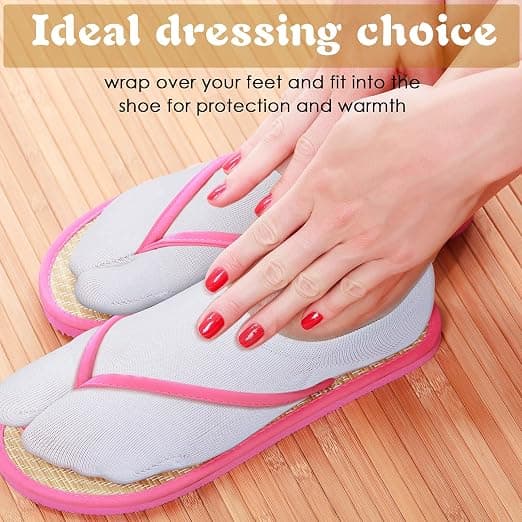 4 par tåstrømper for flip-flops, japanske tåstrømper for Geta og vanlige flip-flops