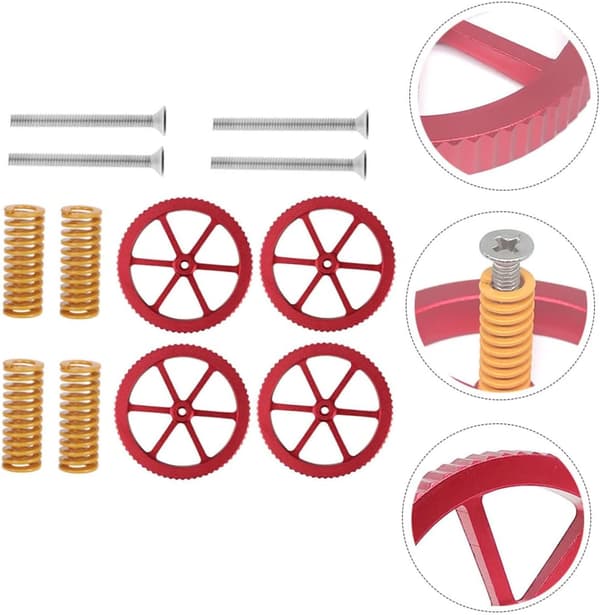 Printed Leveling Nut Kit for Printers Hand Leveling Kit DIY Printer Parts Metal Material Suitable